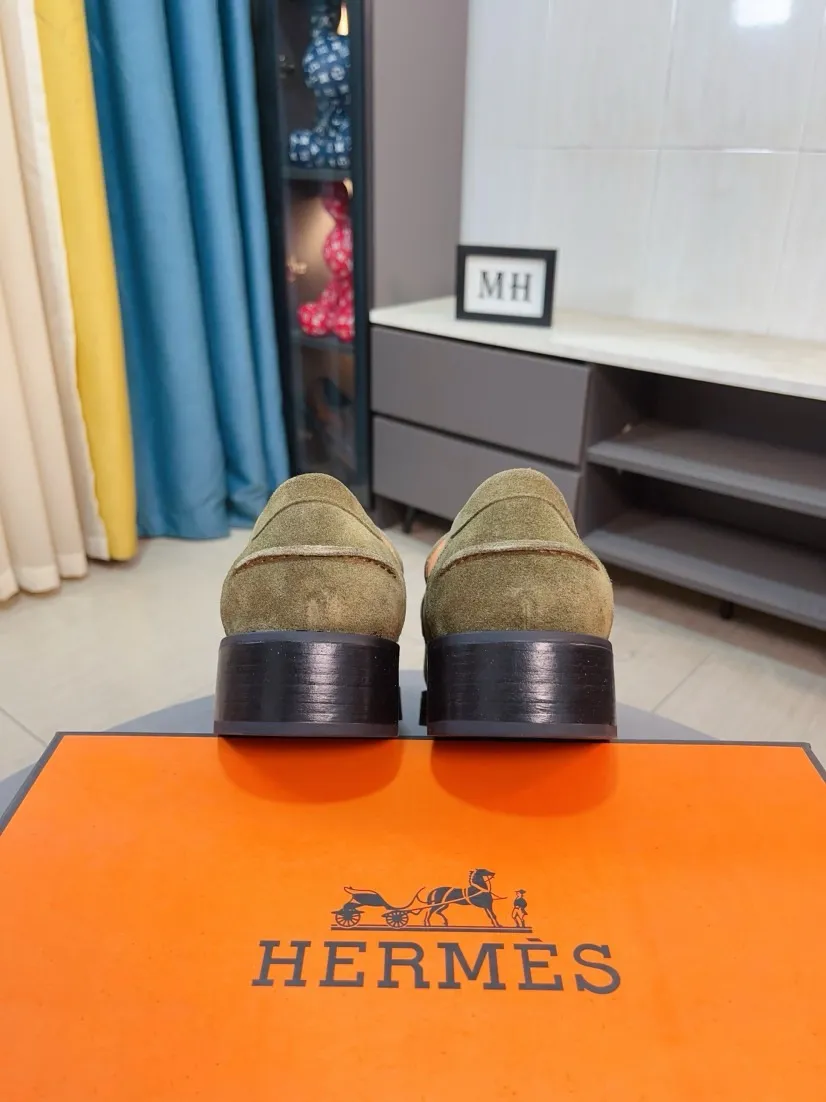 Men's shoes 💰458🌹🌹Niuli "HERMES" Hermès business leather shoes, original factory configuration, original imported frosted cowhide upper + luxury hardware logo + fully imported original customized cowhide lining, sole: rubber wear-resistant outsole, difficult craftsmanship, original factory follow-up goods, 🔍🔍high quality code number: 38-44 45 can be customized